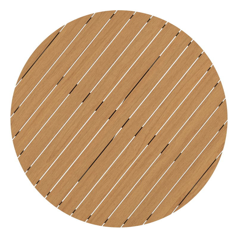 Table de jardin Tora ronde en aluminium noir et polywood - Dia. 140 x Haut. 75 cm