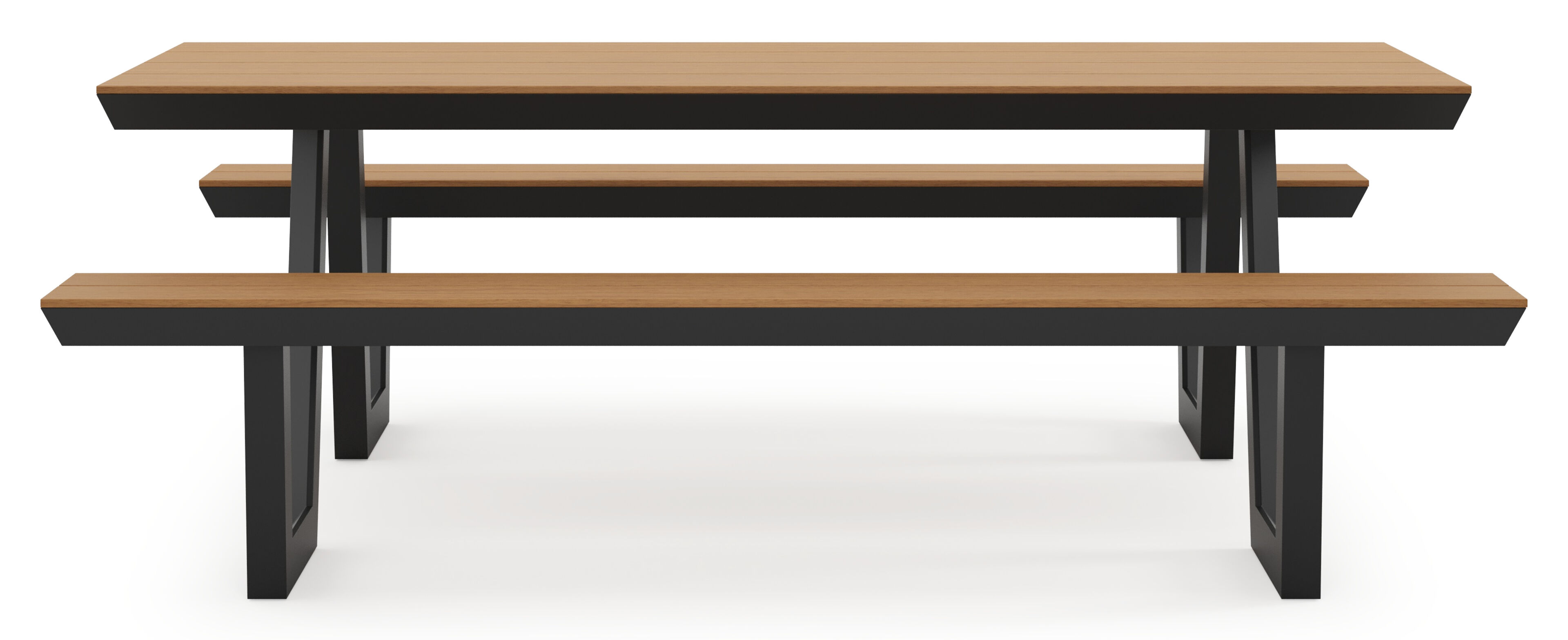 Table de pique-nique Altura en aluminium noir et polywood - Lg. 220 x Lrg. 174 x Haut. 74 cm