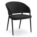 Lacrima tuinstoel in zwart aluminium en zwart comfort textilene