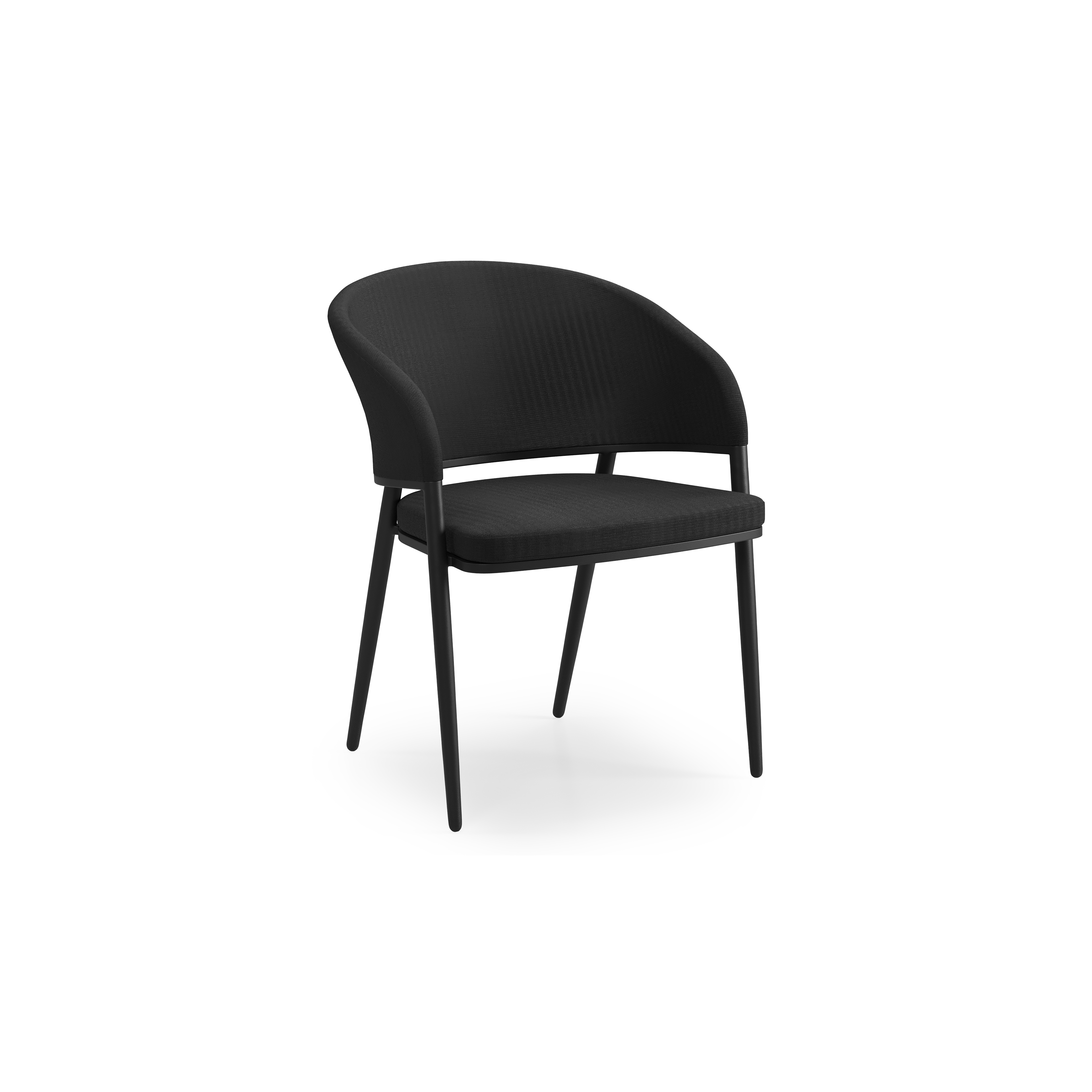Chaise de jardin Lacrima in aluminium noir et textilène confort noir