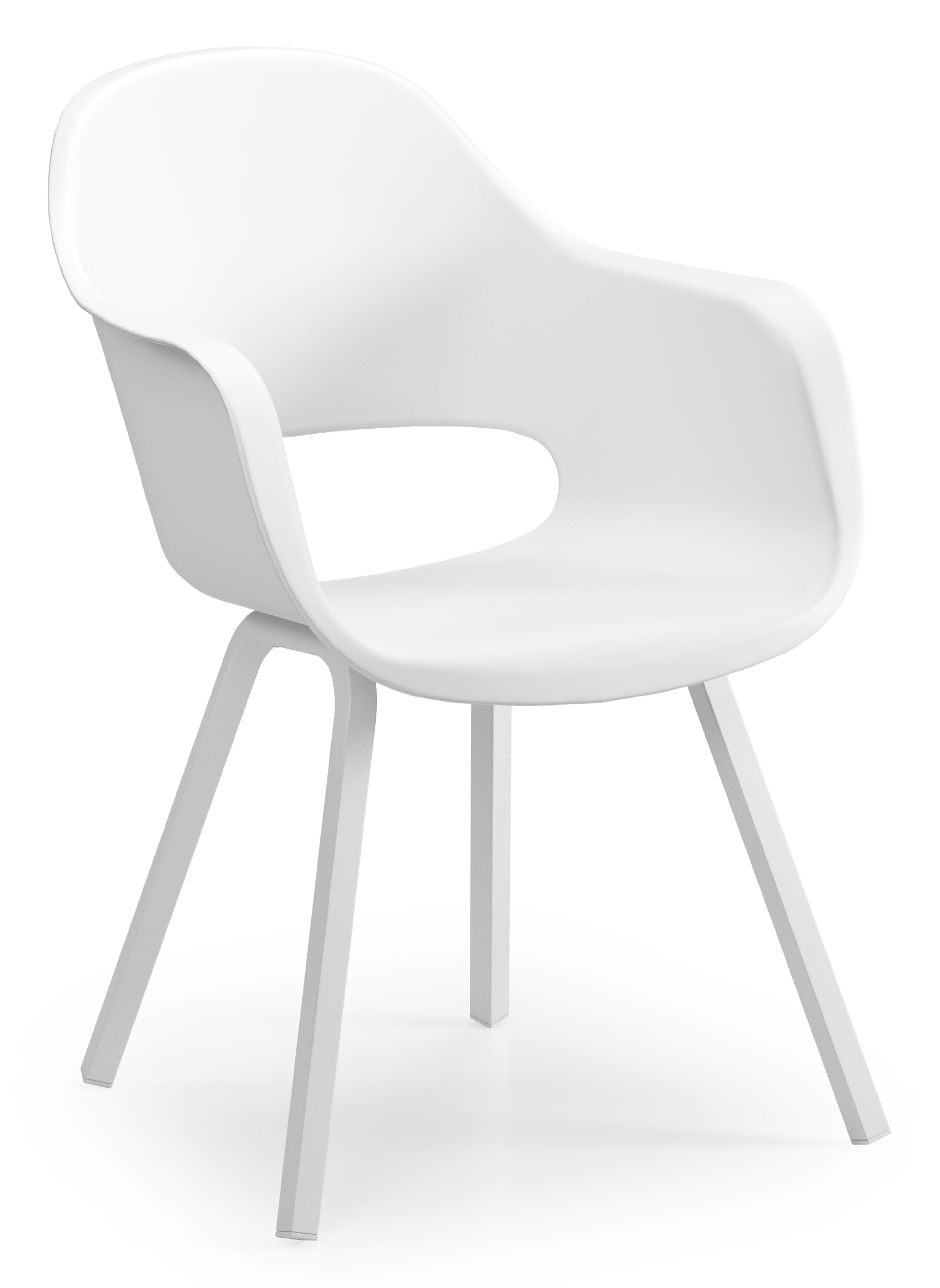 Chaise de jardin Artena in aluminium blanc et matière synthétique blanc