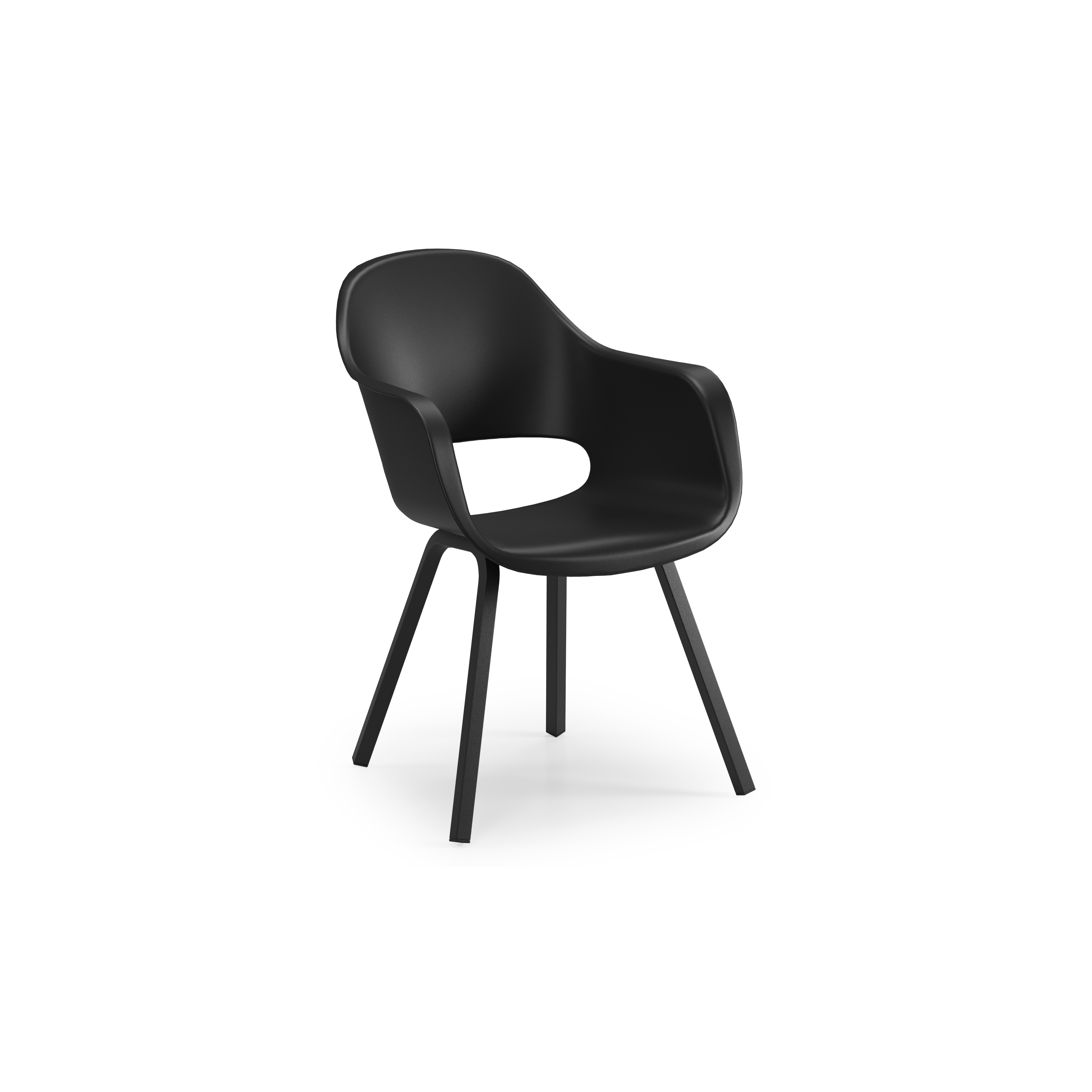 Chaise de jardin Artena in aluminium noir et matière synthétique noir