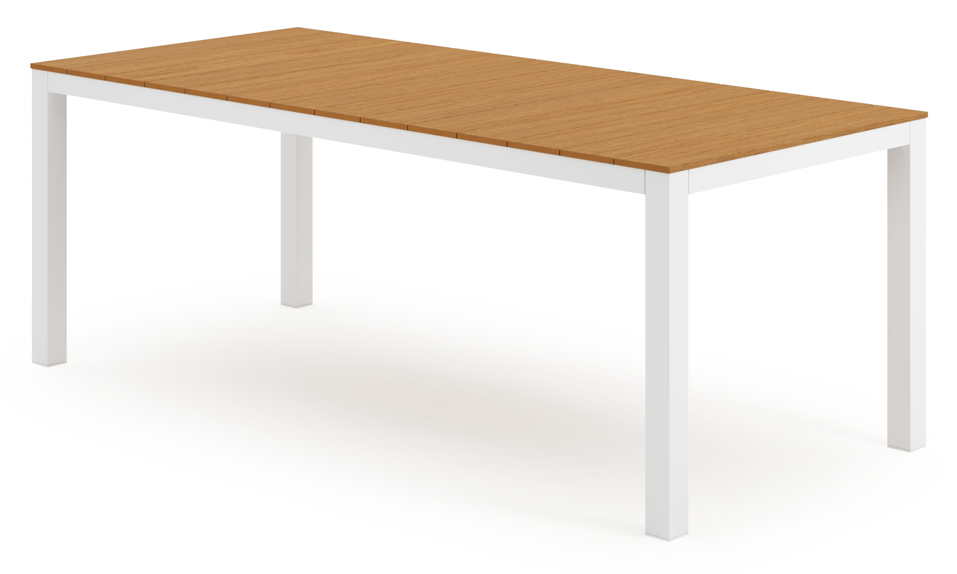 Toma tuintafel rechthoekig in wit aluminium en polywood - L 200 x B 90 x H 73 cm