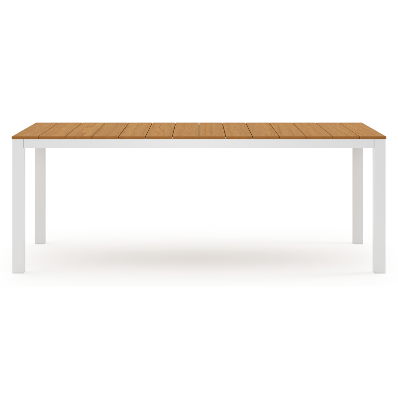 Toma tuintafel rechthoekig in wit aluminium en polywood - L 200 x B 90 x H 73 cm