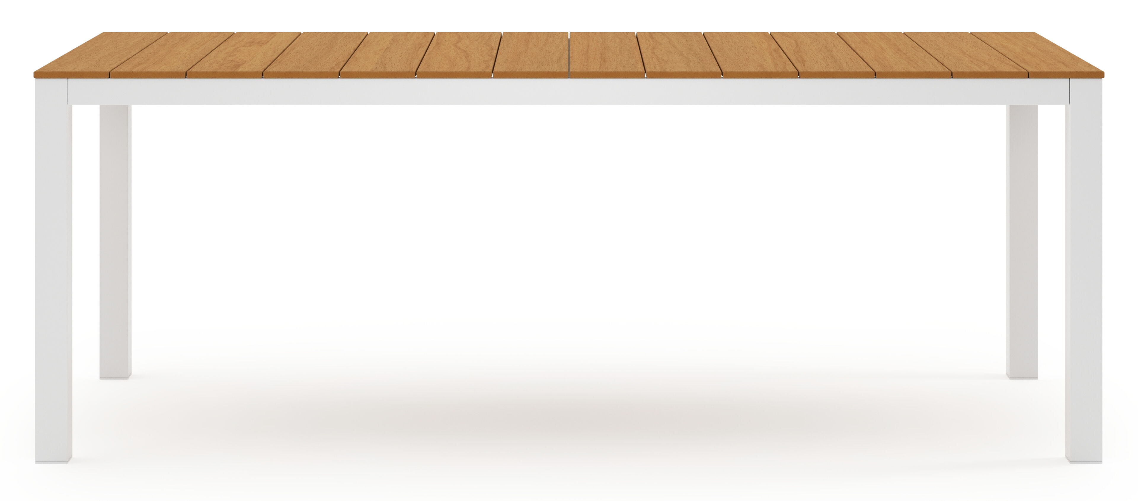 Table de jardin Toma rectangulaire en aluminium blanc et polywood - Lg. 200 x Lrg. 90 x Haut. 73 cm