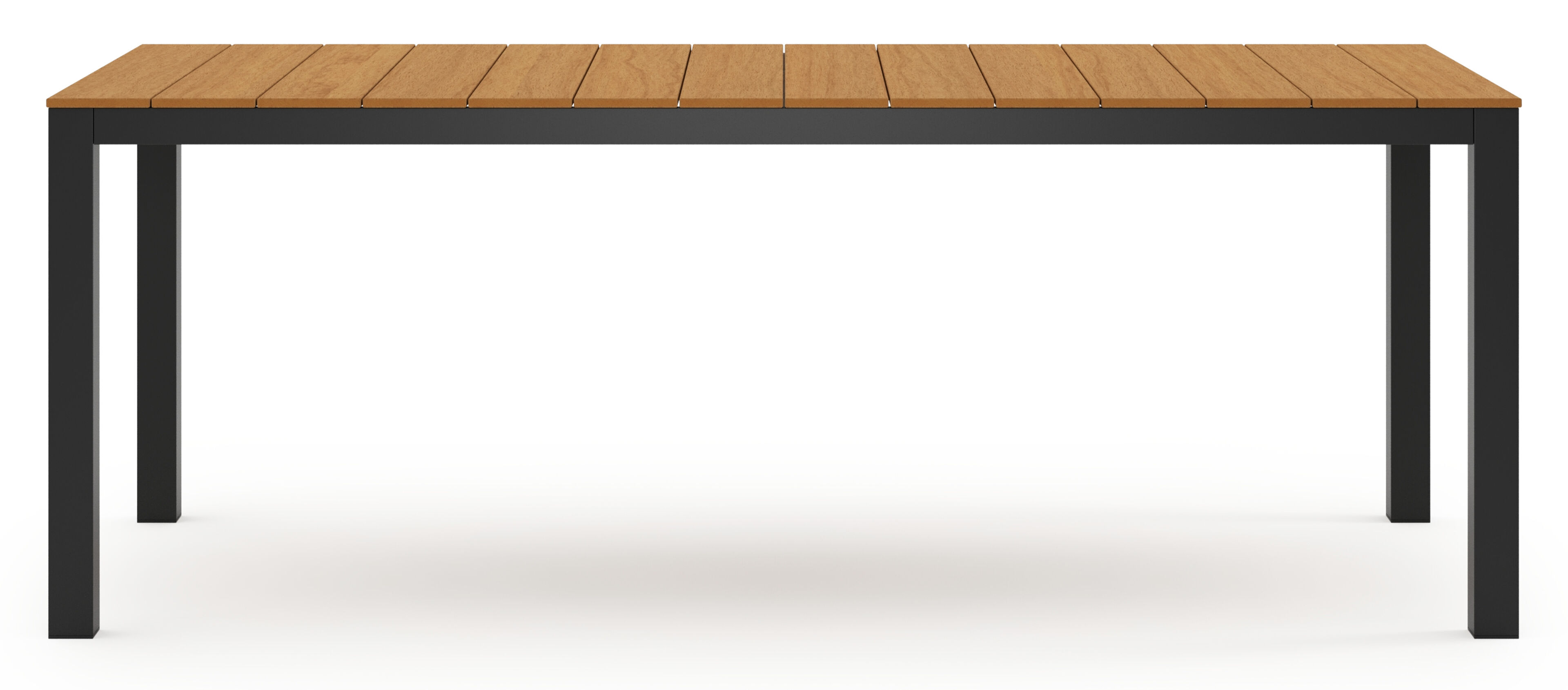 Table de jardin Toma rectangulaire en aluminium noir et polywood - Lg. 200 x Lrg. 90 x Haut. 73 cm