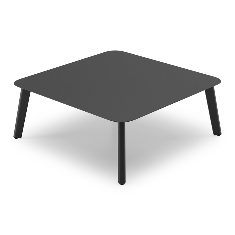 Mosa loungetafel in zwart aluminium - L 85 x B 85 x H 30 cm
