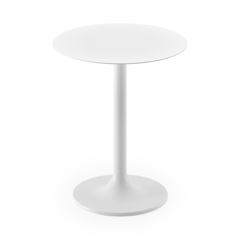 Table d'appoint Litta en aluminium blanc - Diam. 43 x Haut. 50 cm