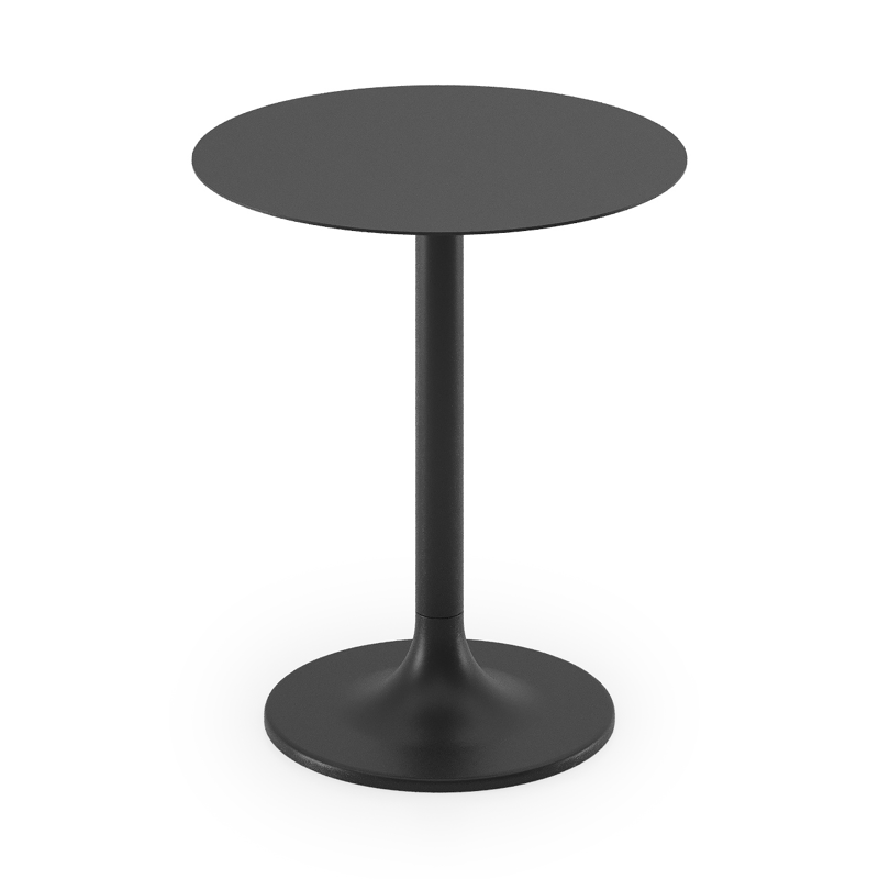 Table d'appoint Litta en aluminium noir - Diam. 43 x Haut. 50 cm