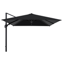 Parasol pendant Avola avec fonction tilt en aluminium noir avec toile de parasol en all weather sunbrella® premium noir - Larg1 300 x Larg2 300 cm (sans pied de parasol)