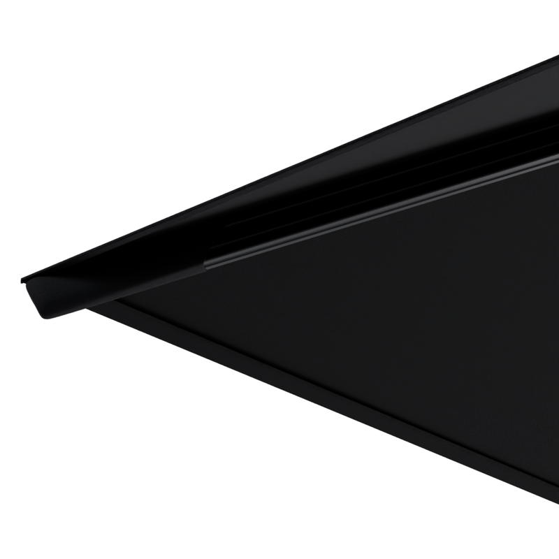 Parasol pendant Avola avec fonction tilt en aluminium noir avec toile de parasol en all weather sunbrella® premium noir - Larg1 200 x Larg2 300 cm (sans pied de parasol)