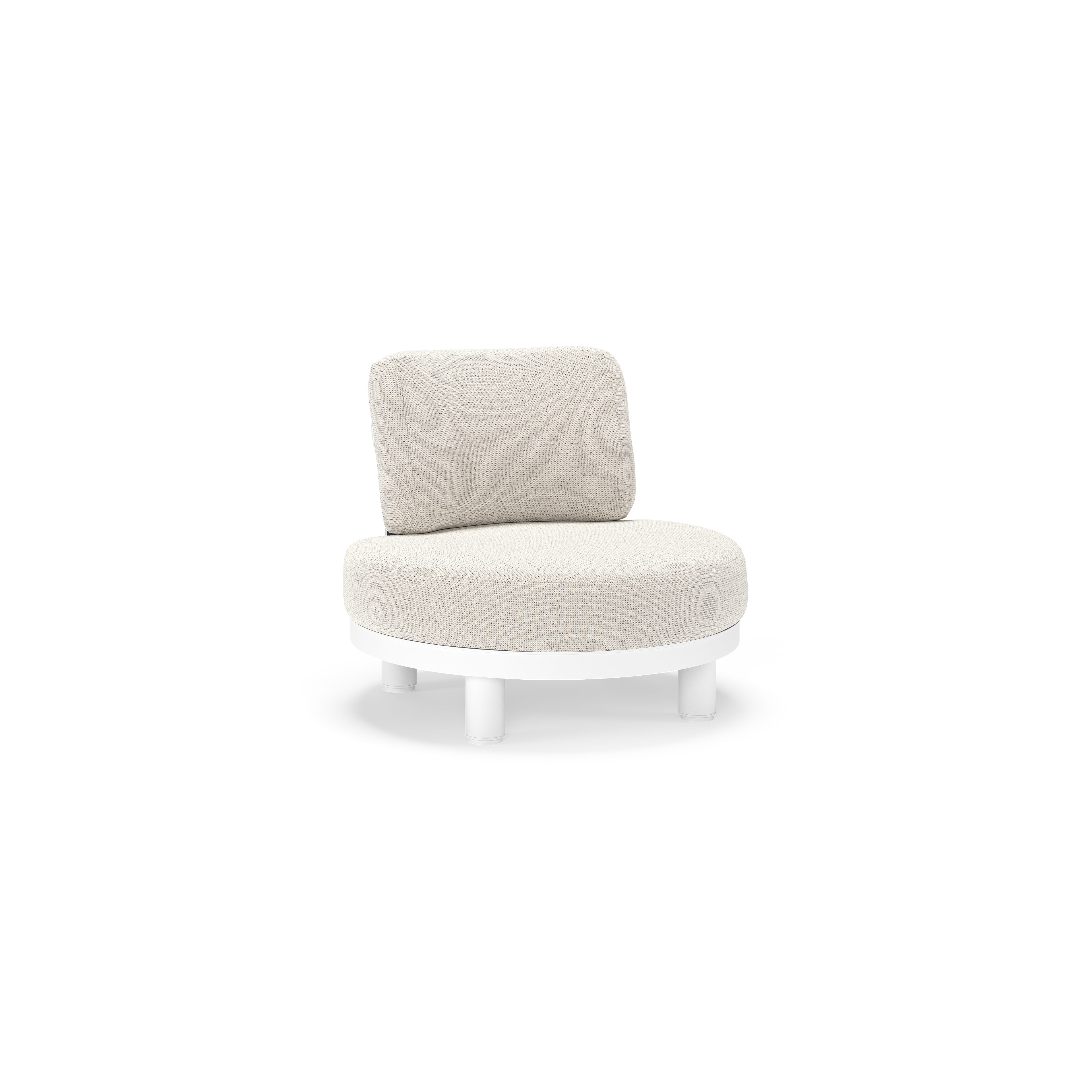 Donato loungestoel in wit aluminium met all weather solica Firenze Natural kussen