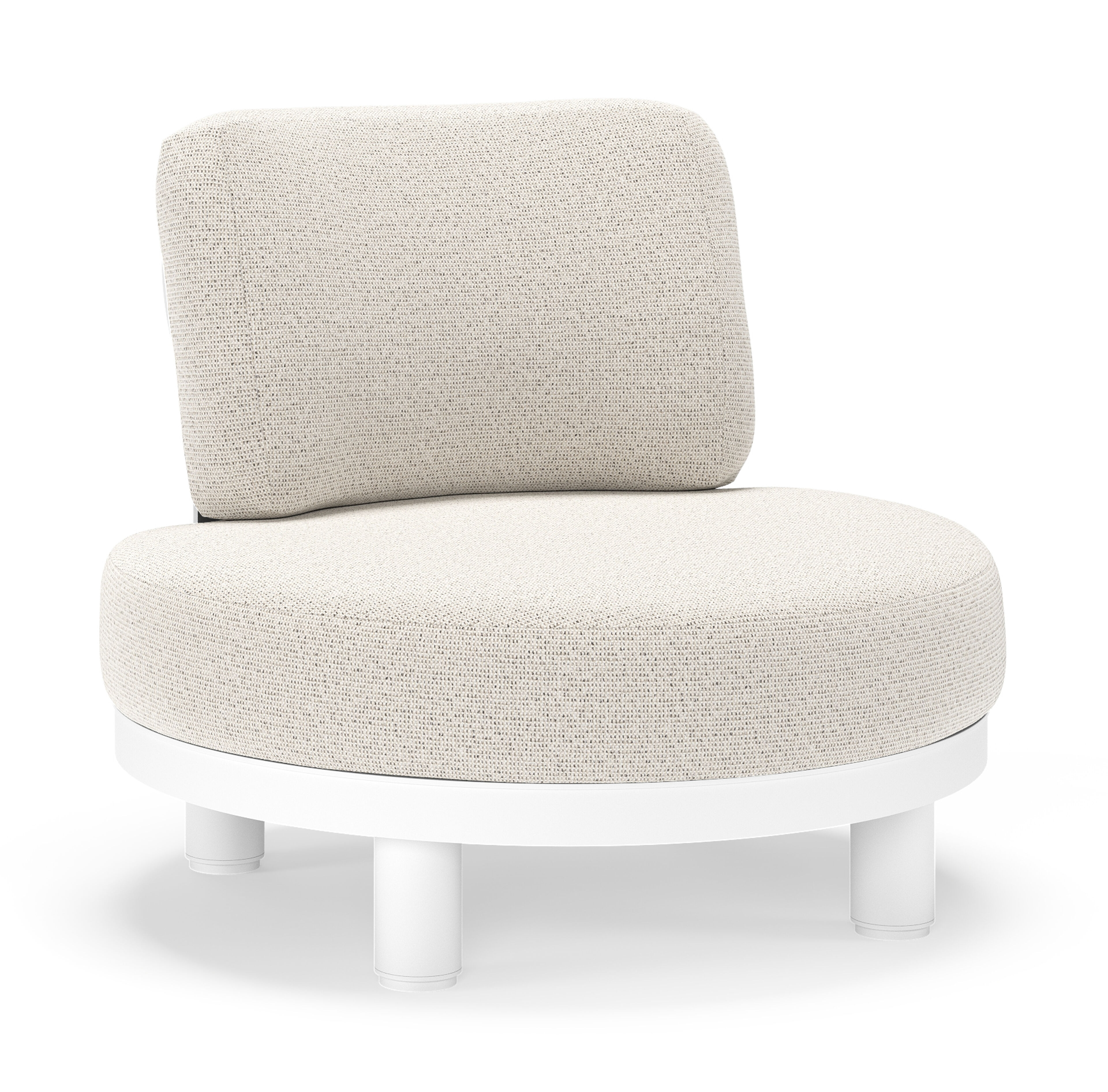 Donato loungestoel in wit aluminium met all weather solica Firenze Natural kussen