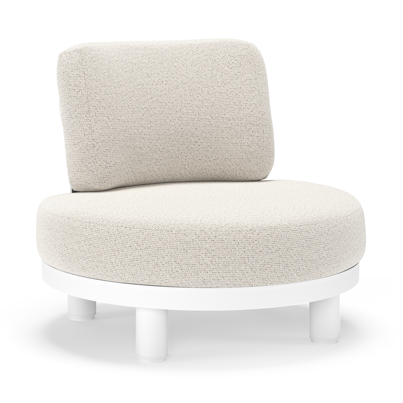 Donato loungestoel in wit aluminium met all weather solica Firenze Natural kussen