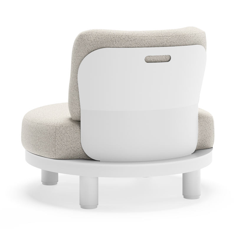 Donato loungestoel in wit aluminium met all weather solica Firenze Natural kussen