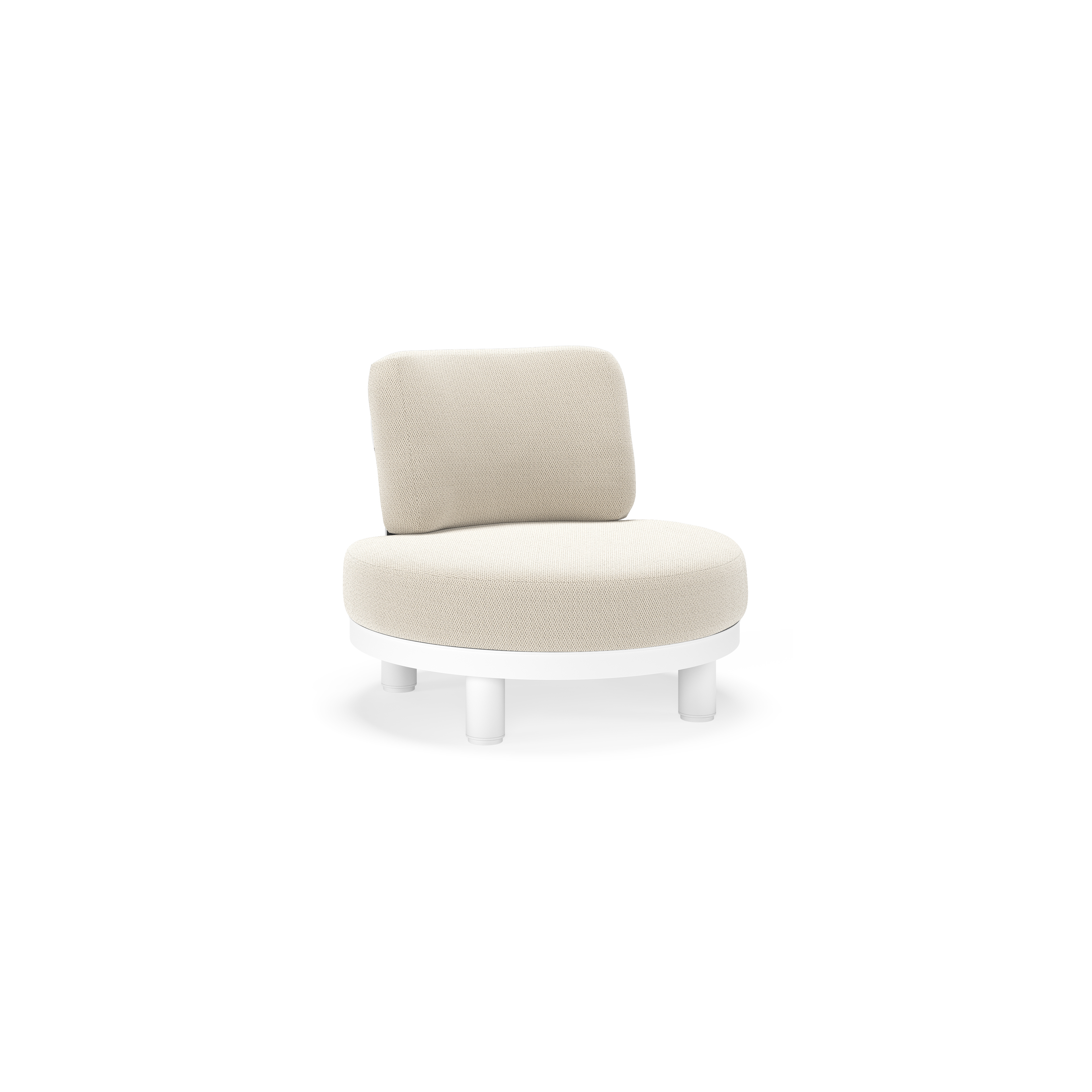 Donato loungestoel in wit aluminium met lopi marble all weather sunbrella® luxe kussen
