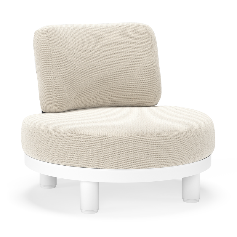 Donato loungestoel 1-zit in wit aluminium met lopi marble all weather sunbrella® luxe kussen