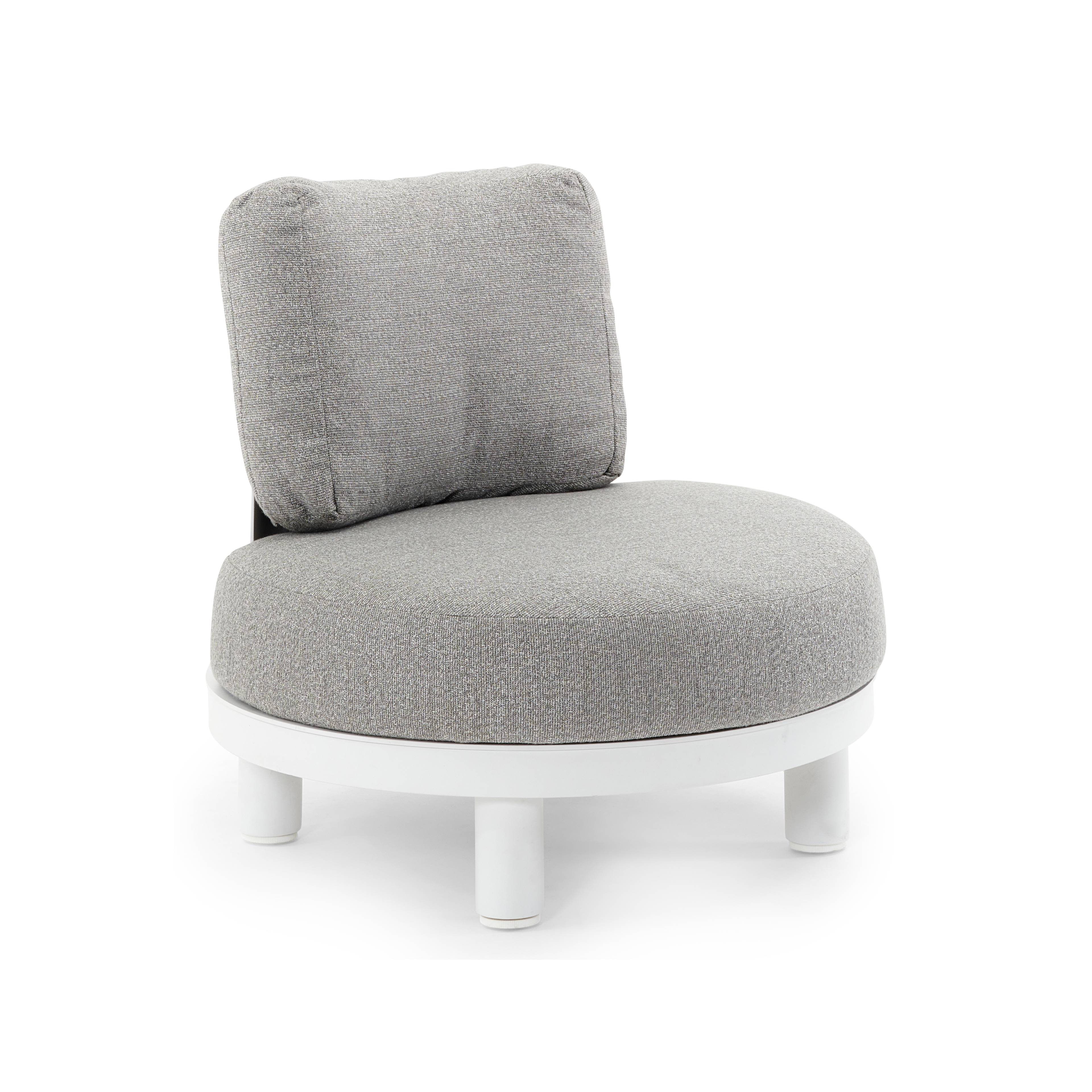 Donato loungezetel 1-zit in wit aluminium met tundra charcoal all weather sunbrella® luxe kussen
