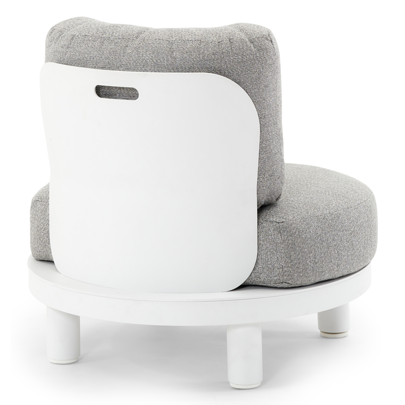 Donato loungezetel 1-zit in wit aluminium met tundra charcoal all weather sunbrella® luxe kussen