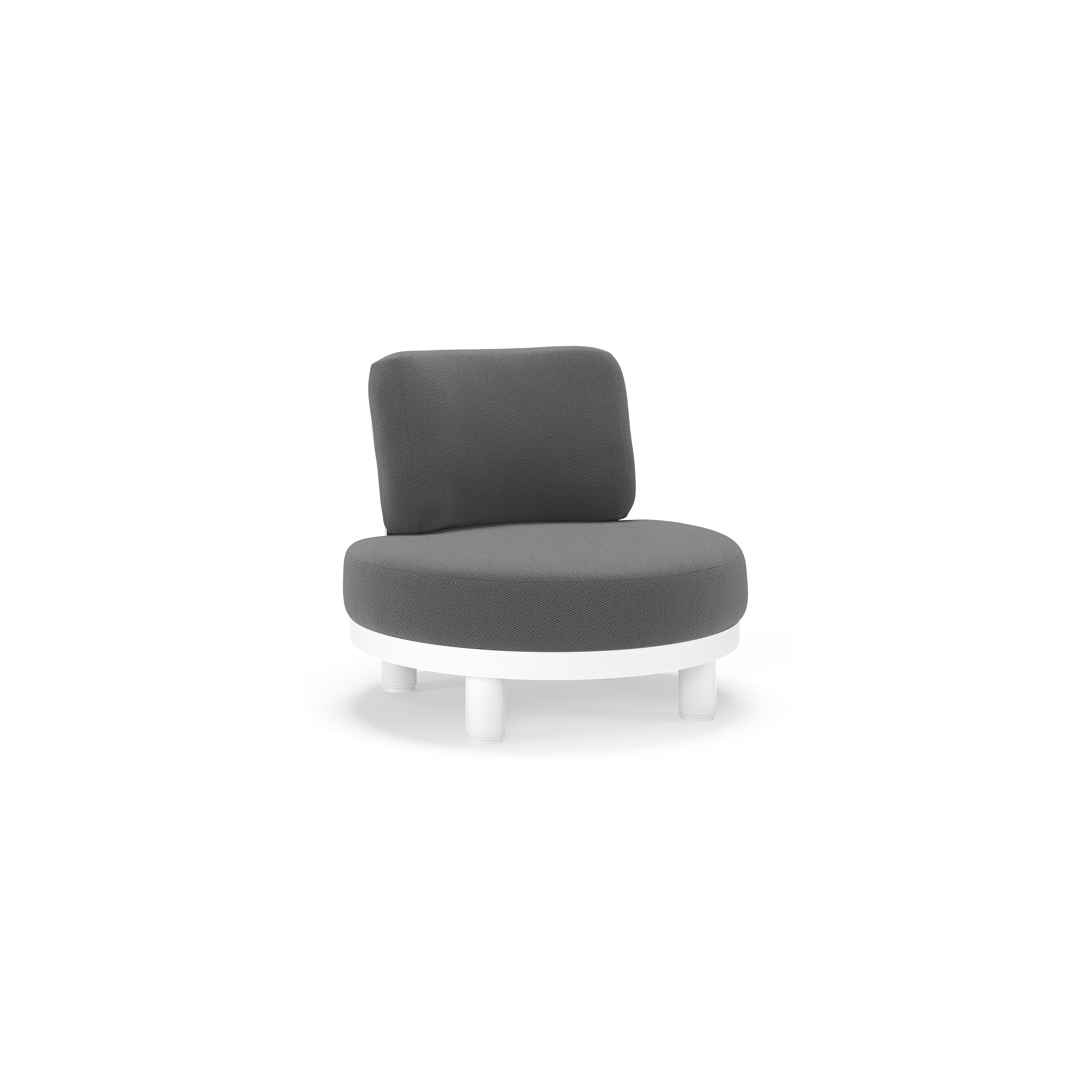 Donato loungestoel in wit aluminium met all weather sunbrella® luxe Lopi Shadow kussen