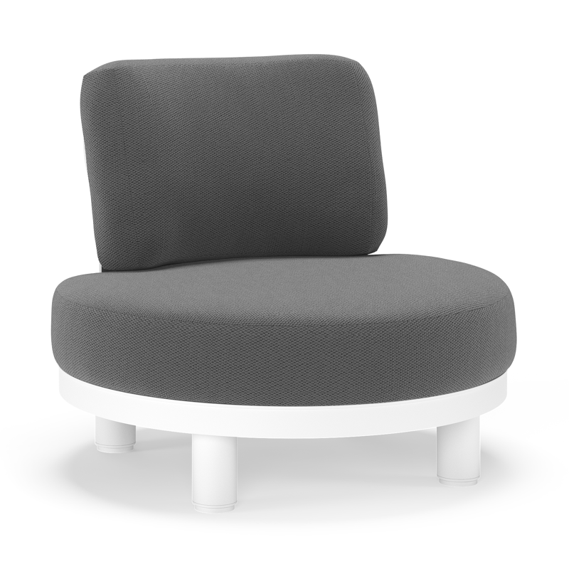 Donato loungestoel in wit aluminium met all weather sunbrella® luxe Lopi Shadow kussen