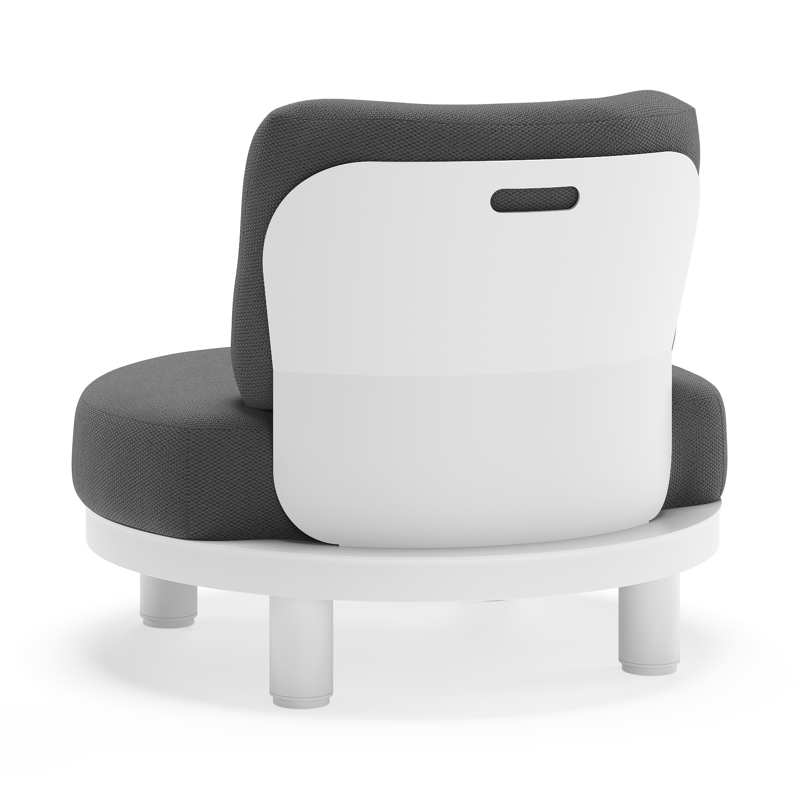 Donato loungestoel in wit aluminium met all weather sunbrella® luxe Lopi Shadow kussen