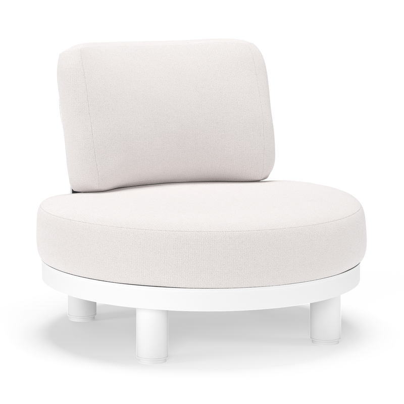 Donato loungestoel in wit aluminium met all weather sunbrella® luxe Savane Whisper kussen