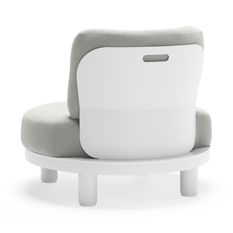Donato loungestoel in wit aluminium met all weather sunbrella® luxe Lopi Ash kussen