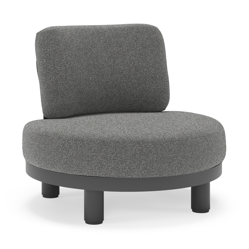 Fauteuil de jardin Donato en aluminium noir et coussins en all weather cosytica Catania Black