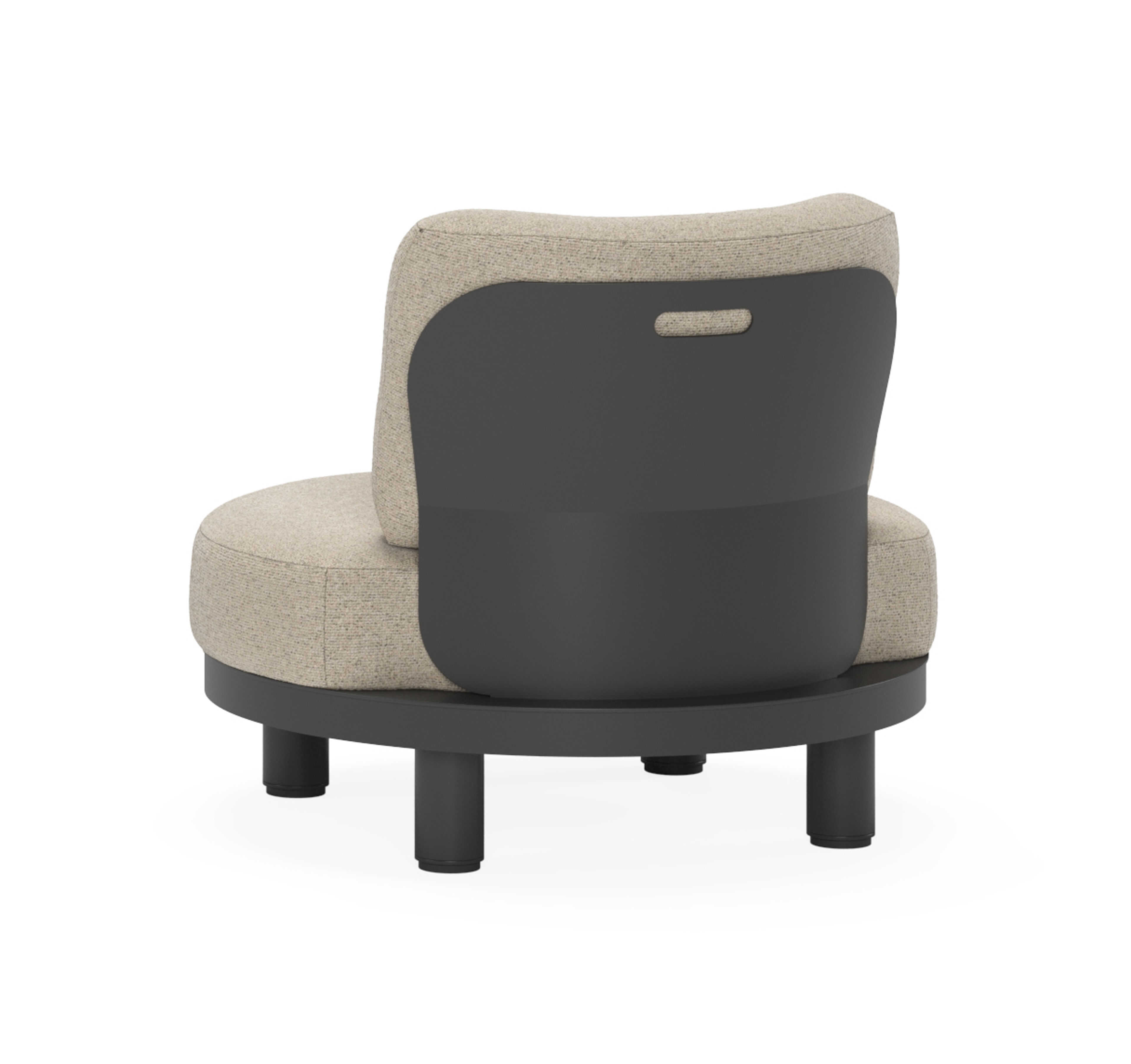 Fauteuil de jardin Donato en aluminium noir avec coussin en All Weather Cosytica marbella beige