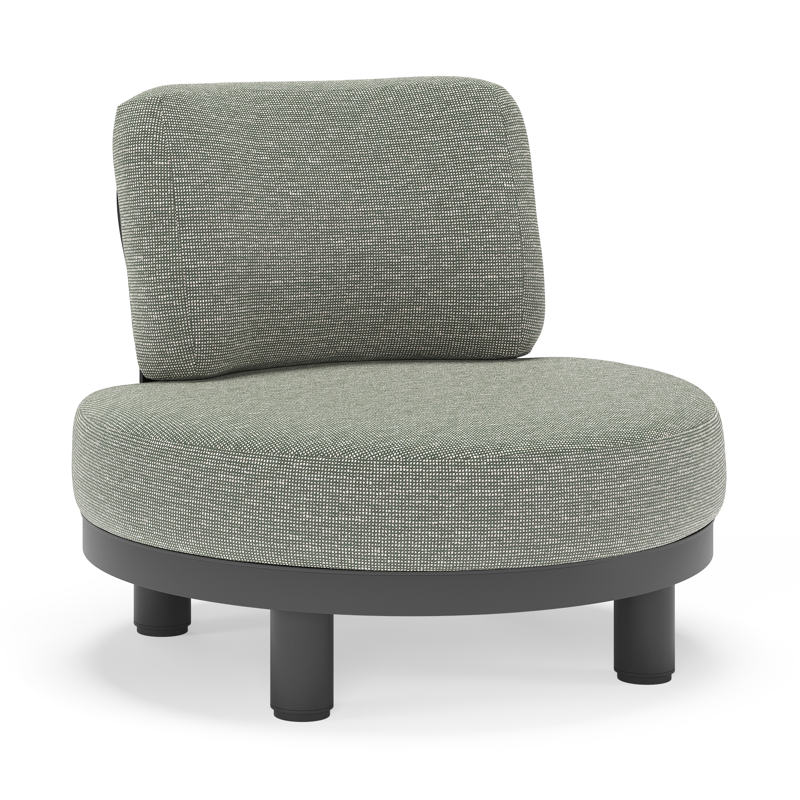 Donato loungestoel in zwart aluminium met all weather sunbrella® luxe Slow Fern kussen