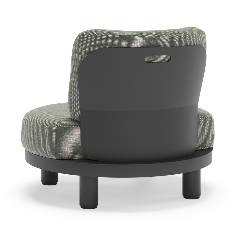 Donato loungestoel in zwart aluminium met all weather sunbrella® luxe Slow Fern kussen