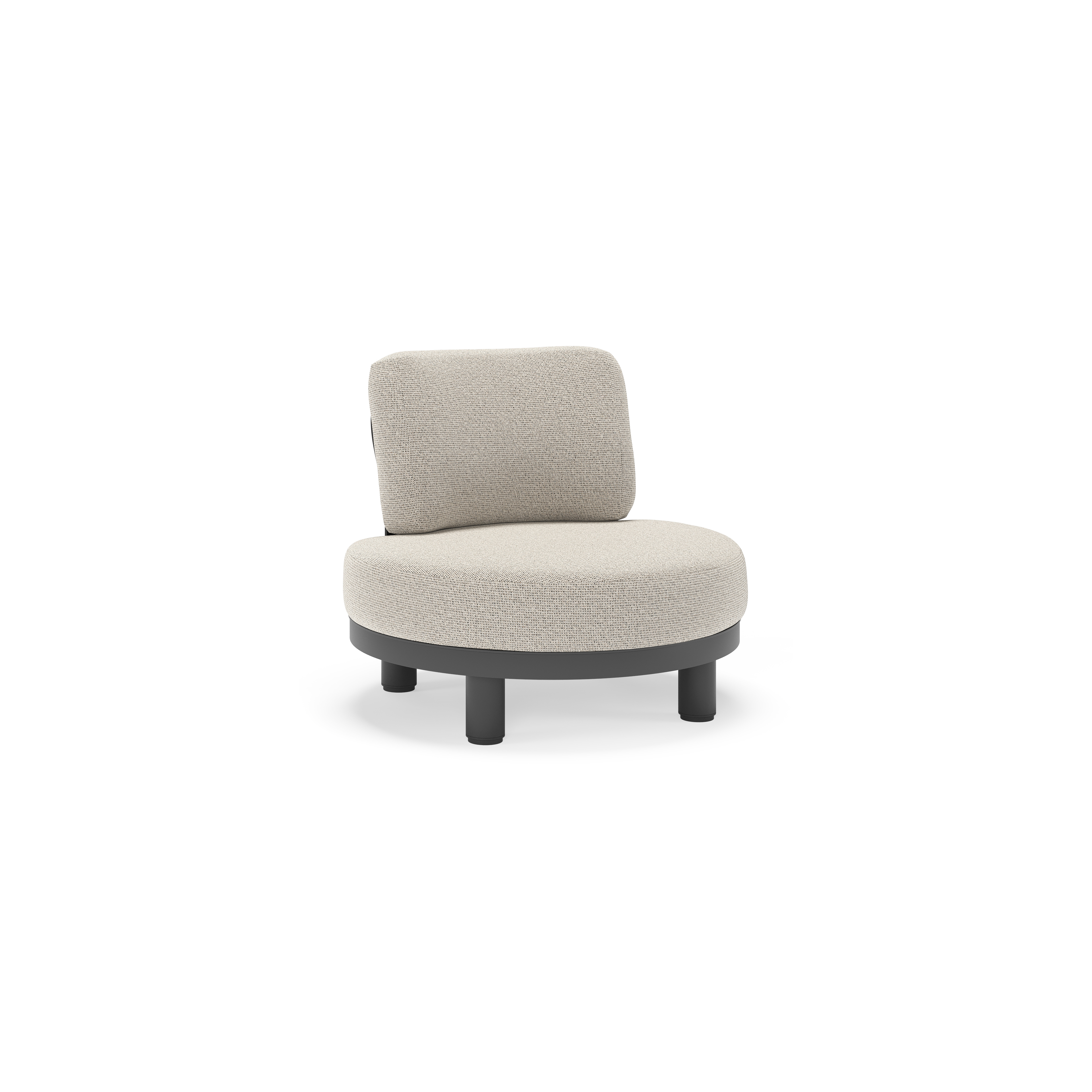 Fauteuil de jardin Donato en aluminium noir et coussins en all weather solica Firenze Sand