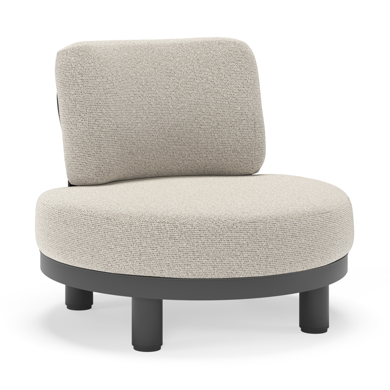 Donato loungestoel in zwart aluminium met all weather solica Firenze Sand kussen