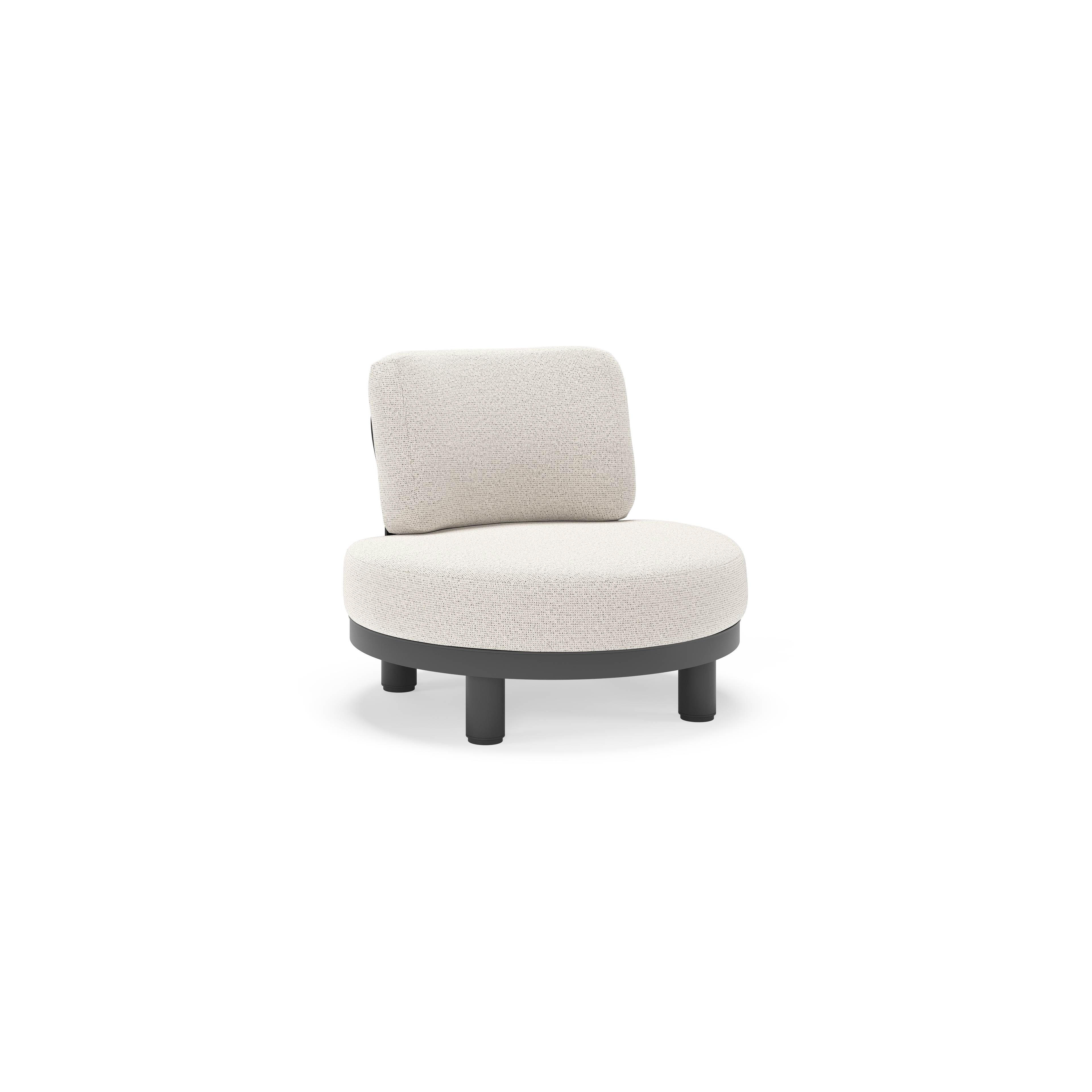Donato loungestoel in zwart aluminium met all weather solica Firenze Natural kussen