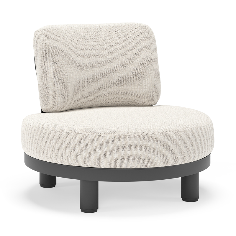 Donato loungestoel in zwart aluminium met all weather solica Firenze Natural kussen