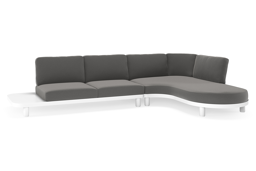 Chaise longue links + 2-zit