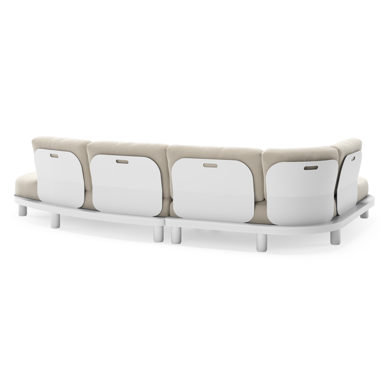 Donato loungehoek in wit aluminium met all weather sunbrella® luxe Lopi Marble kussen