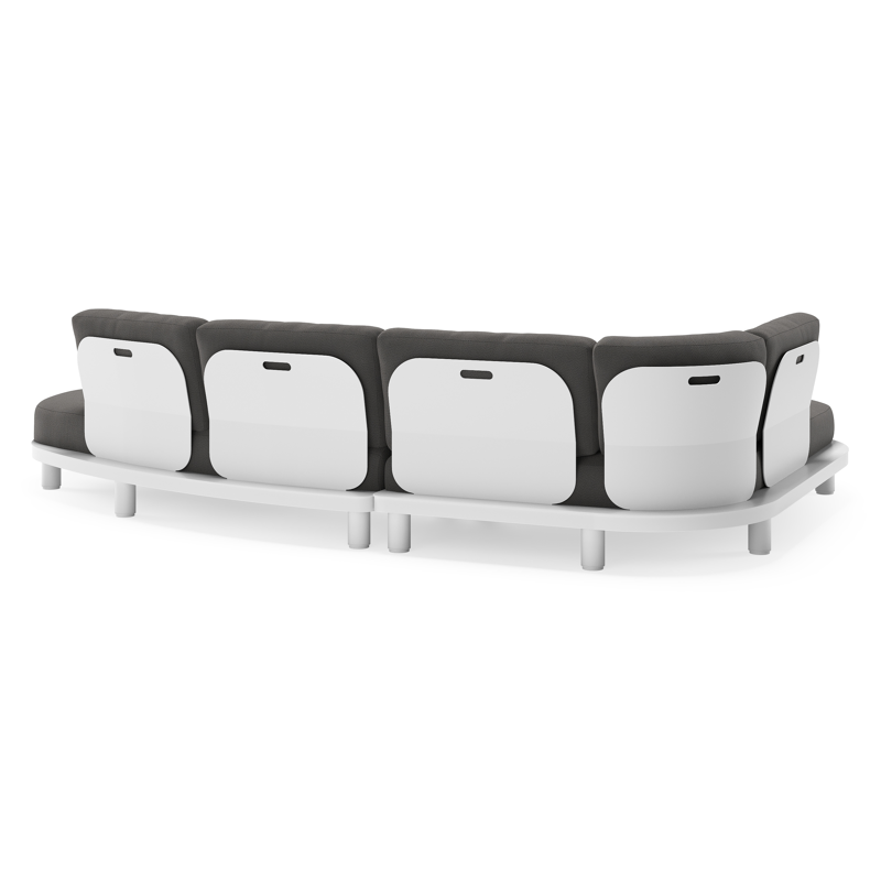Donato loungehoek in wit aluminium met all weather sunbrella® luxe Lopi Shadow kussen