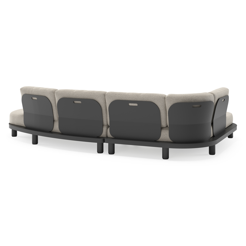 Donato loungehoek in zwart aluminium met all weather solica Firenze Sand kussen