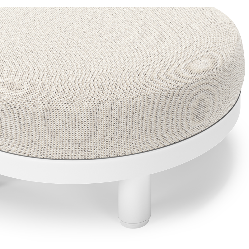 Donato lounge poef in wit aluminium met All Weather Solica Firenze Natural kussen