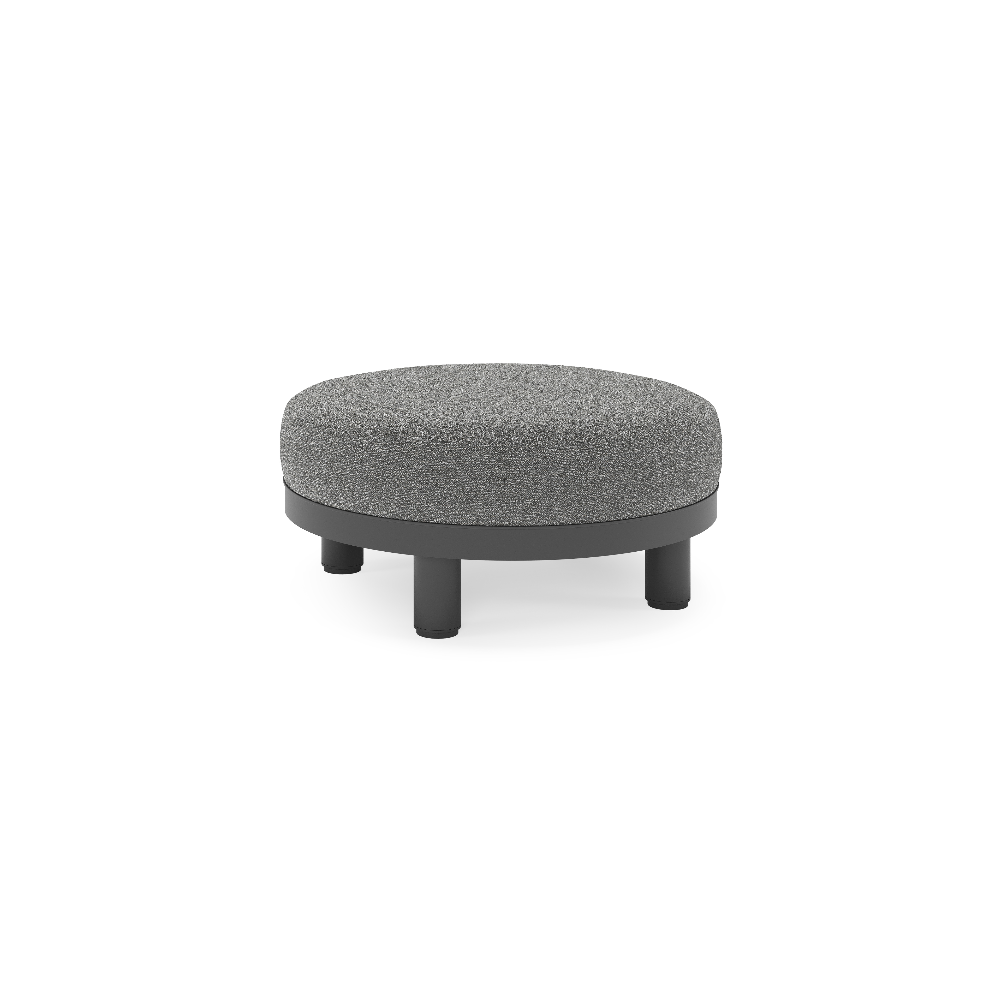 Donato lounge poef in zwart aluminium met All Weather Cosytica Catania Black kussen