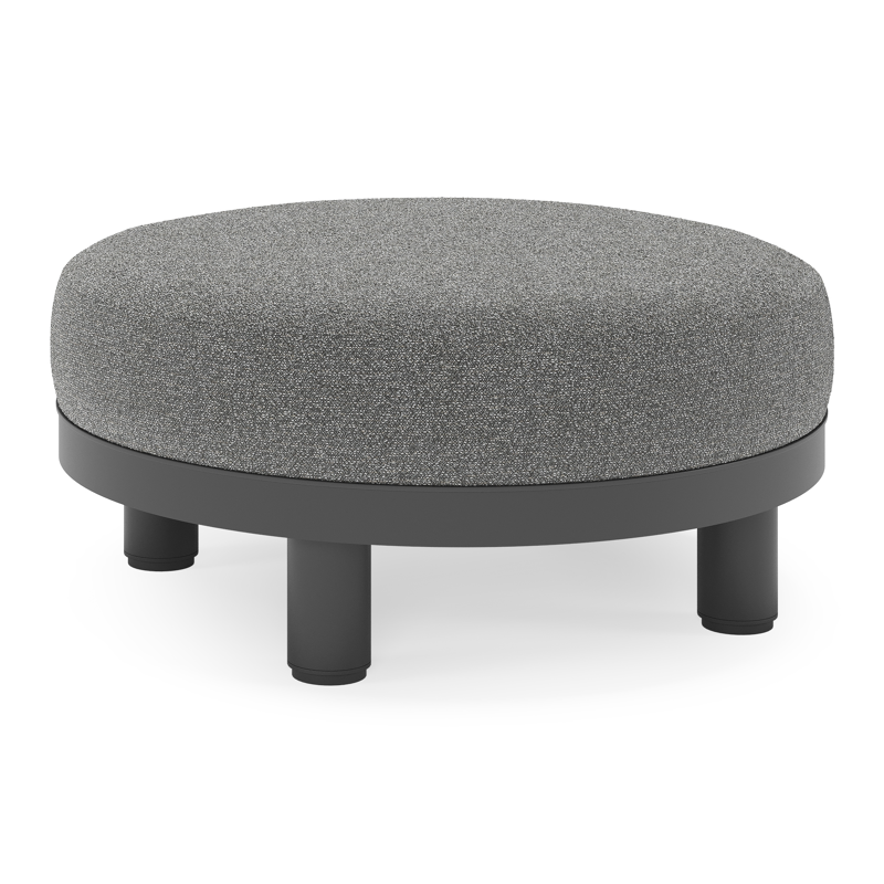 Donato lounge poef in zwart aluminium met All Weather Cosytica Catania Black kussen