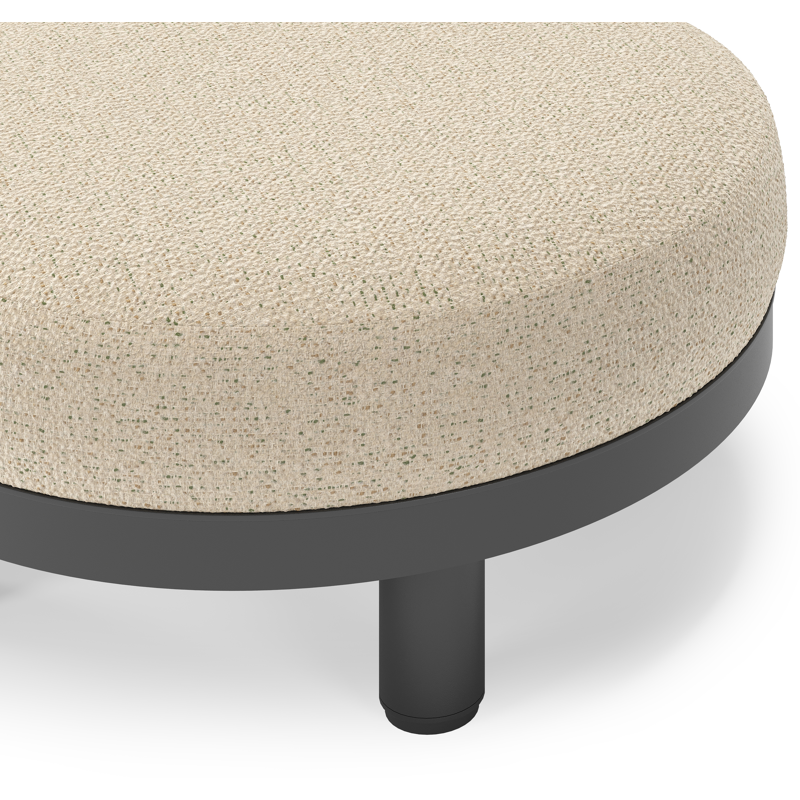 Donato lounge poef in zwart aluminium met All Weather Cosytica Bora Forest kussen