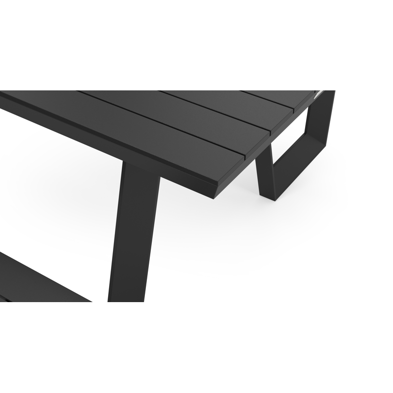 Altura picknicktafel in zwart aluminium - L 220 x B 174 x H 74 cm