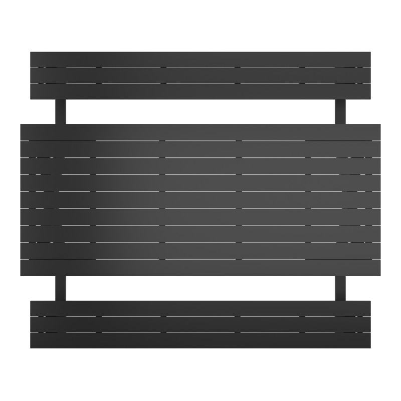 Altura picknicktafel in zwart aluminium - L 220 x B 174 x H 74 cm
