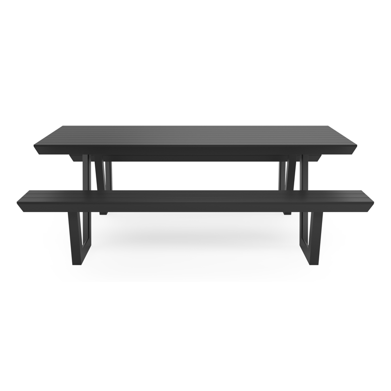 Altura picknicktafel in zwart aluminium - L 220 x B 174 x H 74 cm