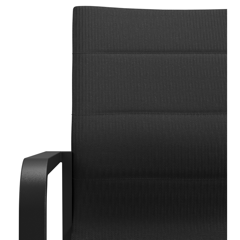 Chaise de jardin empilable Como in aluminium noir et textilène luxe confort noir