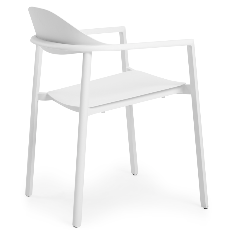 Fano (Piemonte) stapelbare tuinstoel in wit aluminium