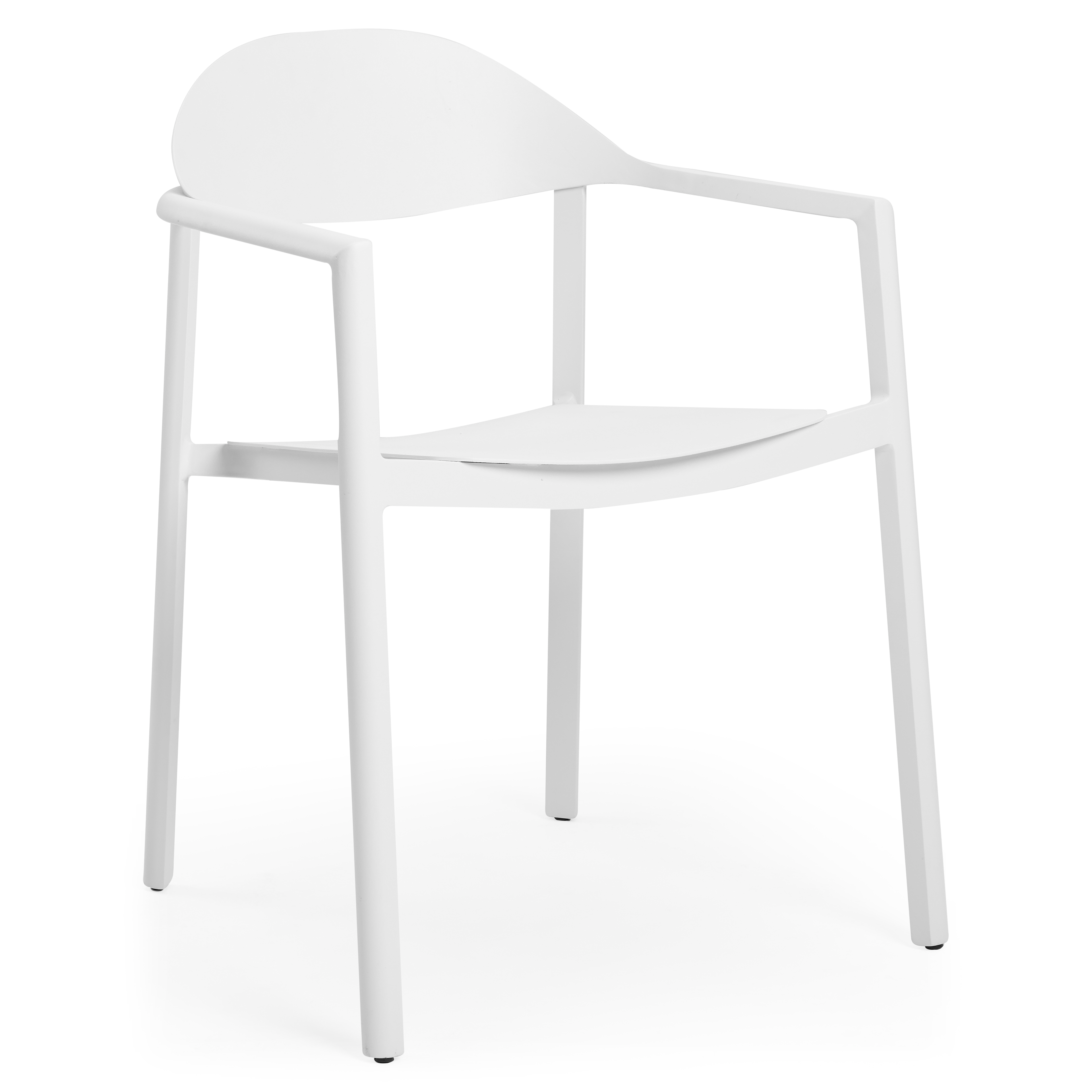 Chaise de jardin empilable Fano (Piemonte) en aluminium blanc